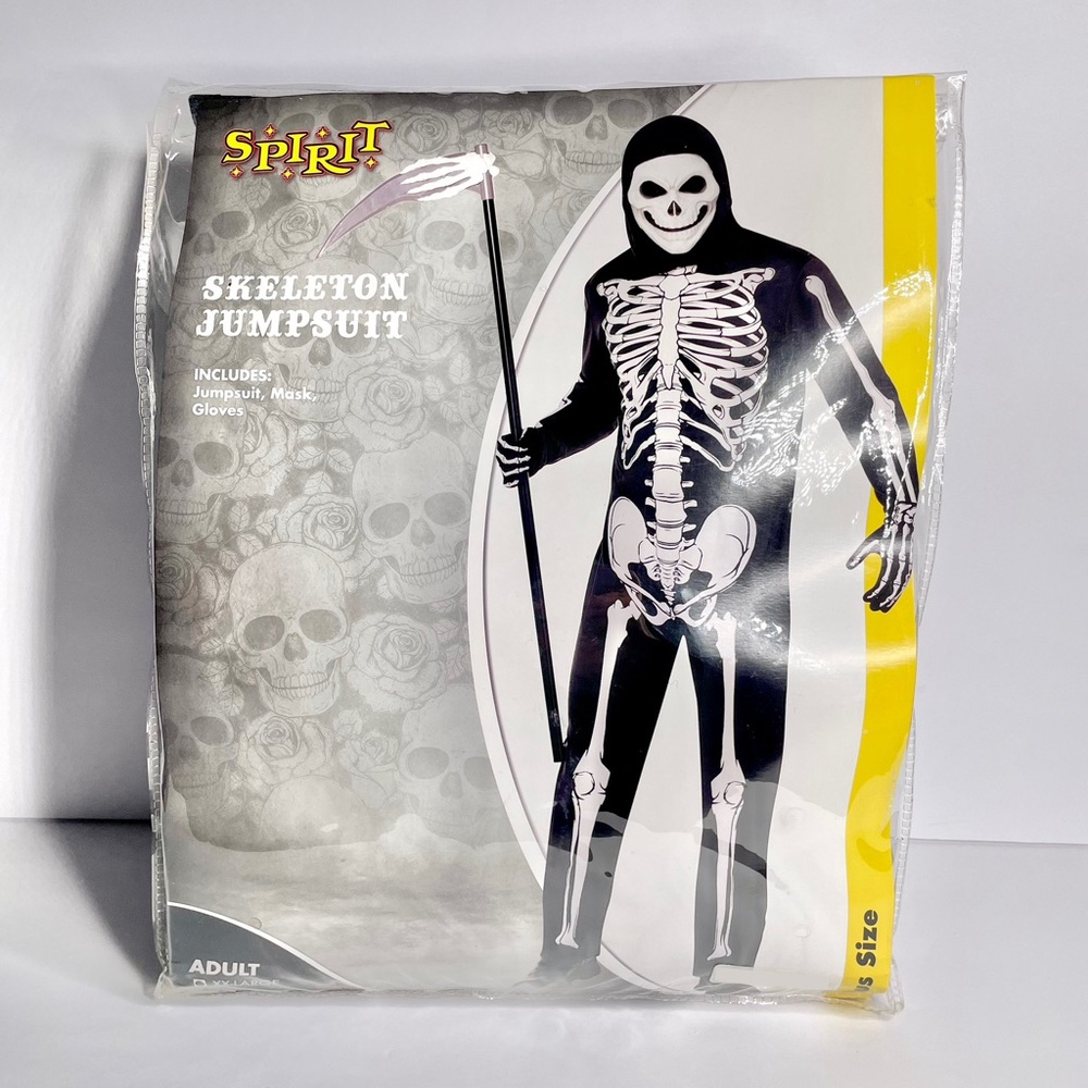 Men’s Spirit Halloween XXL “Skeleton Jumpsuit” Costume